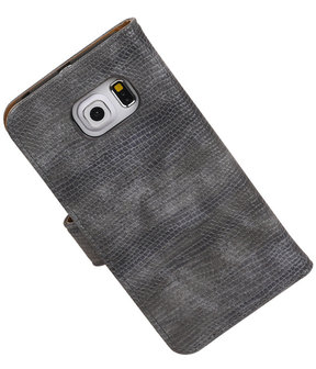 Samsung Galaxy S6 Edge Booktype Wallet Hoesje Mini Slang Grijs