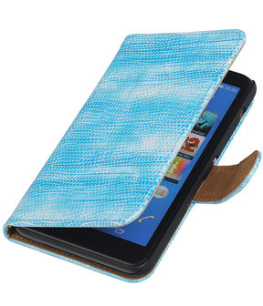 Sony Xperia E4 Booktype Wallet Hoesje Mini Slang Blauw