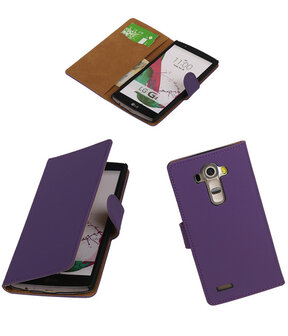 LG G4 Effen Booktype Wallet Hoesje Paars