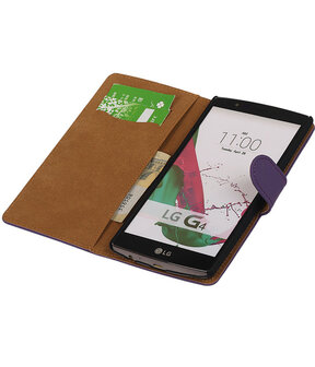 LG G4 Effen Booktype Wallet Hoesje Paars