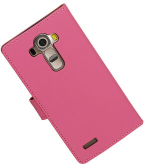 LG G4 Effen Booktype Wallet Hoesje Roze