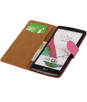 LG G4 Effen Booktype Wallet Hoesje Roze