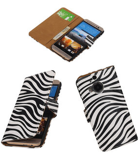 HTC One M9 Plus Zebra Booktype Wallet Hoesje