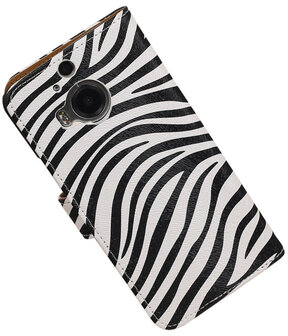 HTC One M9 Plus Zebra Booktype Wallet Hoesje