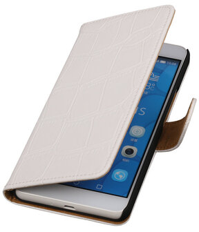 LG G4c Croco Bookstyle Wallet Hoesje Wit