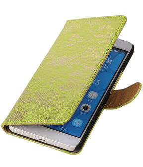 LG G4c Lace Kant Bookstyle Wallet Hoesje Groen