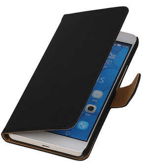 LG G4c Effen Bookstyle Wallet Hoesje Zwart