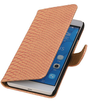 LG G4c Snake Bookstyle Wallet Hoesje Roze