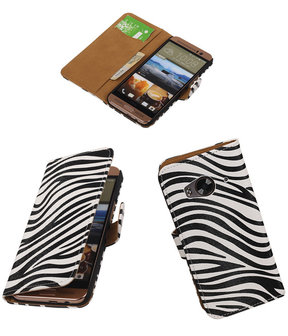 HTC One Me Zebra Bookstyle Wallet Hoesje