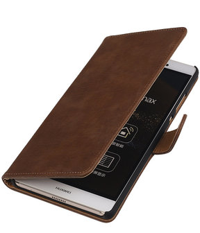 Sony Xperia M4 Aqua Bark Hout Bookstyle Wallet Hoesje Bruin