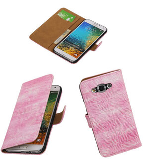 Samsung Galaxy E7 Booktype Wallet Hoesje Mini Slang Roze