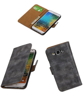 Samsung Galaxy E7 Booktype Wallet Hoesje Mini Slang Grijs