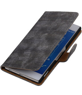 Sony Xperia Z4/Z3+ Booktype Wallet Hoesje Mini Slang Grijs