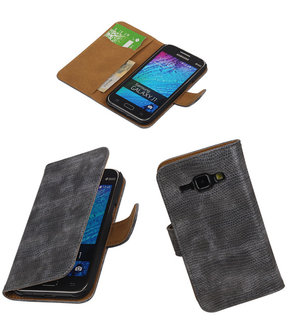 Samsung Galaxy J1 Booktype Wallet Hoesje Mini Slang Grijs