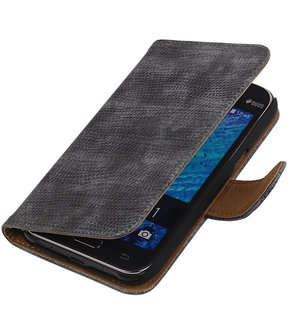 Samsung Galaxy J1 Booktype Wallet Hoesje Mini Slang Grijs