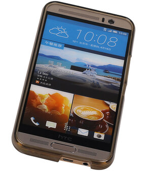 HTC One M9 TPU Hoesje Transparant Grijs