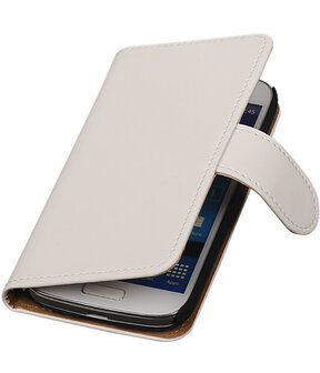 Wit Hoesje voor Samsung Galaxy S4 Mini s Book/Wallet Case/Cover