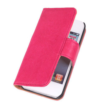 Polar Echt Lederen Fuchsia Apple iPod Touch 5 Bookstyle Wallet Hoesje