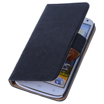 Polar Echt Lederen Zwart Huawei Ascend Y530 Bookstyle Wallet Hoesje