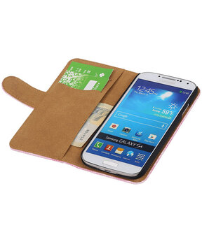 Hoesje voor Samsung Galaxy S4 Bookstyle - Mini Slang Roze