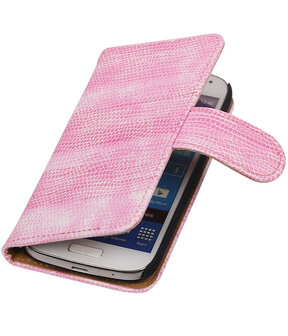 Hoesje voor Samsung Galaxy S4 mini Bookstyle - Mini Slang Roze