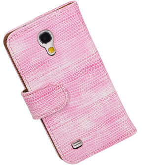 Hoesje voor Samsung Galaxy S4 mini Bookstyle - Mini Slang Roze