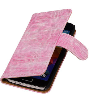 Hoesje voor Samsung Galaxy S5 mini Bookstyle - Mini Slang Roze