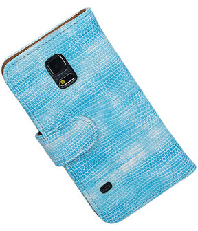 Hoesje voor Samsung Galaxy S5 mini Bookstyle - Mini Slang Turquoise