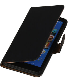 Hoesje voor Sony Xperia E4 - Effen Zwart - Booktype Wallet