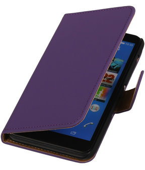 Hoesje voor Sony Xperia E4 - Effen Paars - Booktype Wallet