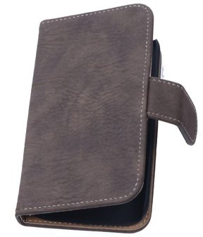 Hoesje voor Huawei Ascend G6 4G Booktype Wallet Hout Donker Bruin