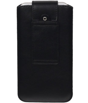 Honor 7i - Luxe Leder look insteekhoes/pouch - Zwart M