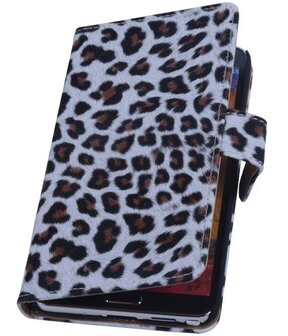 Hoesje voor Samsung Galaxy Note 3 - Luipaard Bookstyle Wallet - Bruin