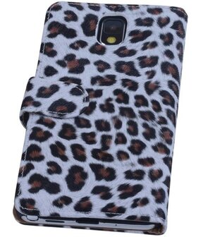 Hoesje voor Samsung Galaxy Note 3 - Luipaard Bookstyle Wallet - Bruin