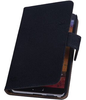 Zwart Ribbel booktype wallet cover voor Hoesje voor Samsung Galaxy Note 3