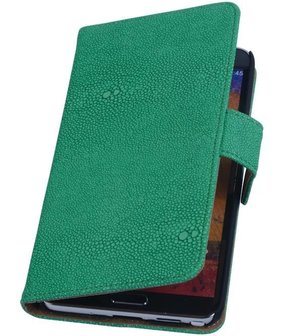 Groen Ribbel booktype wallet cover voor Hoesje voor Samsung Galaxy Note 3