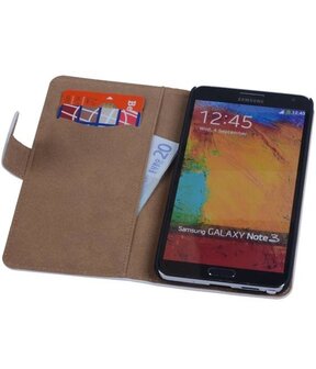 Wit Hoesje voor Samsung Galaxy Note 3 Book Wallet Case