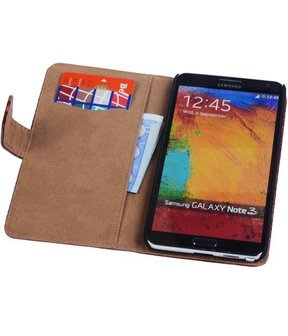 Hoesje voor Samsung Galaxy Note 3 - Slang Rood Bookstyle Wallet