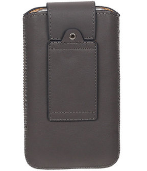 Samsung Z3 - Luxe Leder look insteekhoes/pouch - Grijs M