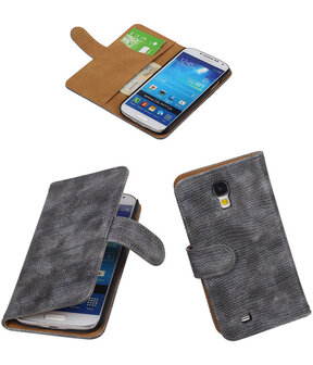 Hoesje voor Samsung Galaxy S4 Mini i9190 - Booktype Wallet Mini Slang Grijs