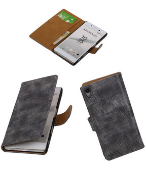 Hoesje voor Sony Xperia Z5 - Booktype Wallet Mini Slang Grijs