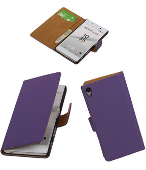 Hoesje voor Sony Xperia Z5 - Effen Booktype Wallet Paars