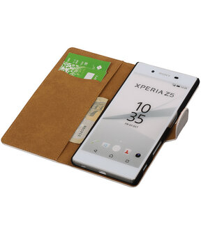 Hoesje voor Sony Xperia Z5 - Effen Booktype Wallet Wit