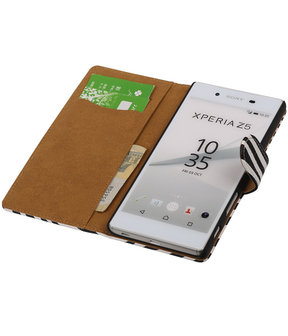 Hoesje voor Sony Xperia Z5 - Zebra Booktype Wallet
