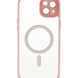 Mat-Transparent met Camera Beschermer Magsafe Case voor iPhone 15 Plus Roze