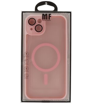 Mat-Transparent met Camera Beschermer Magsafe Case voor iPhone 15 Plus Roze