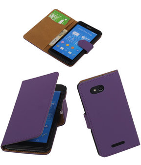 Hoesje voor Sony Xperia E4g Effen Booktype Wallet Paars