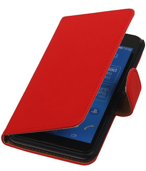 Hoesje voor Sony Xperia E4g Effen Booktype Wallet Rood