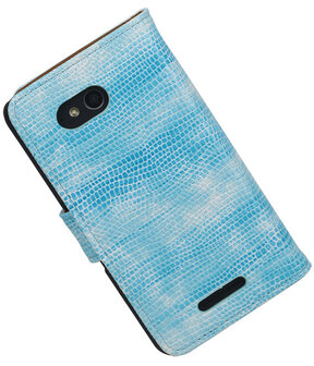 Sony Xperia E4g Booktype Wallet Hoesje Mini Slang Blauw