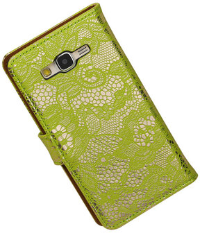 Lace Groen Hoesje voor Samsung Galaxy Grand Prime Book/Wallet Case/Cover